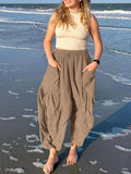 Full Size Drawstring Pants with Pockets Plus Size - Trendsi - Flyclothing LLC
