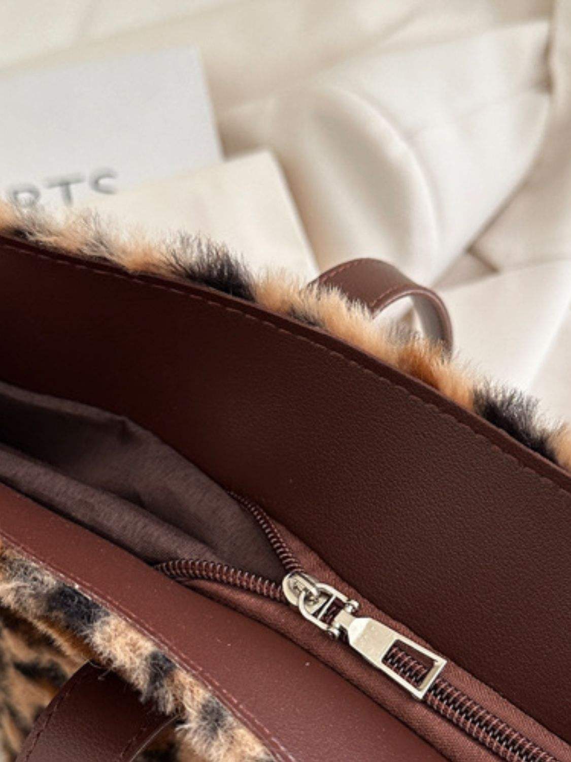 Leopard Fluff Tote Bag - Trendsi - Flyclothing LLC