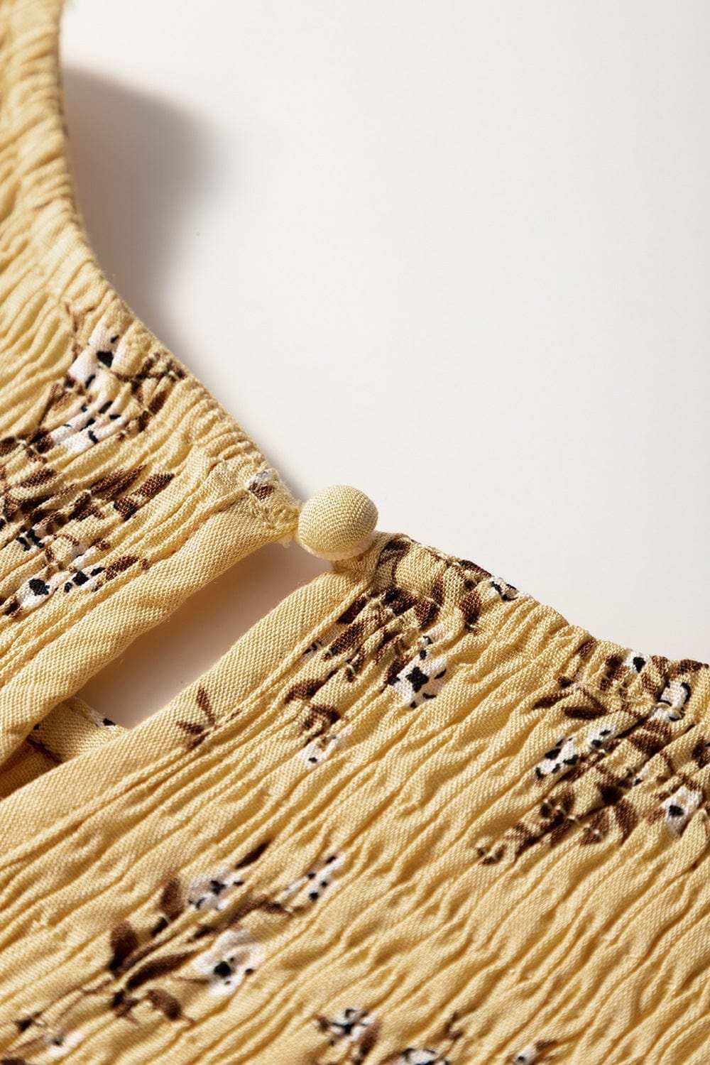 Floral Print Ruffle Cap Sleeve Smocked Flowy Dress - Trendsi - Flyclothing LLC