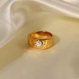 18K Gold-Plated Pearl Ring - Trendsi - Flyclothing LLC