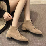 Point Toe Block Heels Boots - Trendsi - Flyclothing LLC