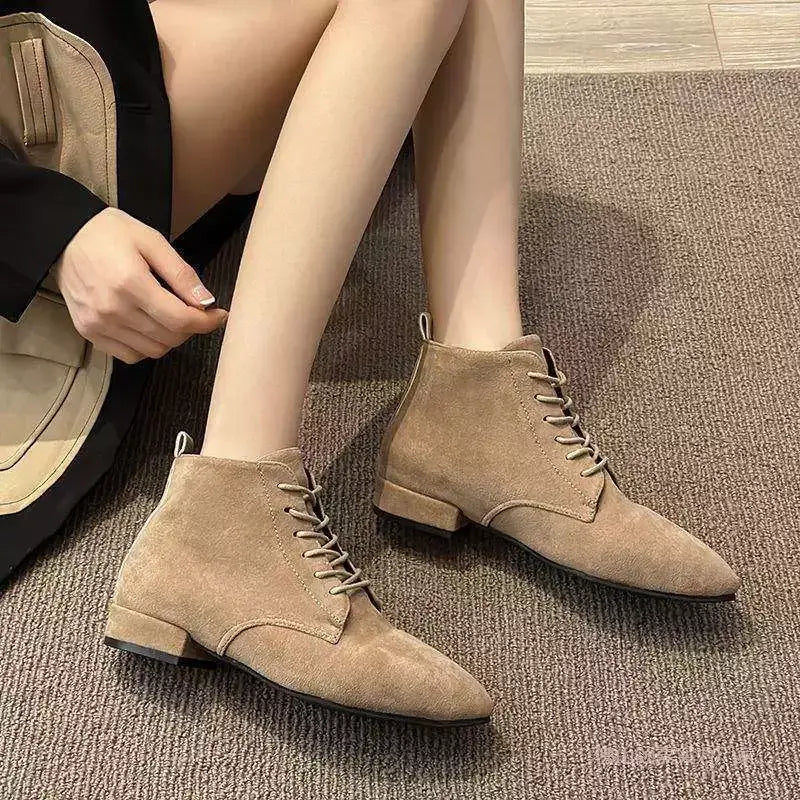 Point Toe Block Heels Boots - Trendsi - Flyclothing LLC