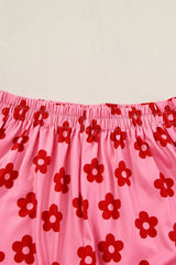 Floral Cropped Tee and Shorts Lounge Set - Trendsi - Flyclothing LLC