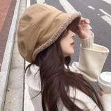 Plush Trim Baker Boy Hat - Trendsi - Flyclothing LLC