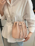 Pleated Bucket Crossbody Bag - Trendsi - Flyclothing LLC
