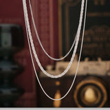 Titanium Steel Three-Layered Necklace - Trendsi - Flyclothing LLC