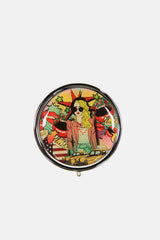 Nicole Lee USA Print Metallic Circular Large Pill Case - Trendsi - Flyclothing LLC