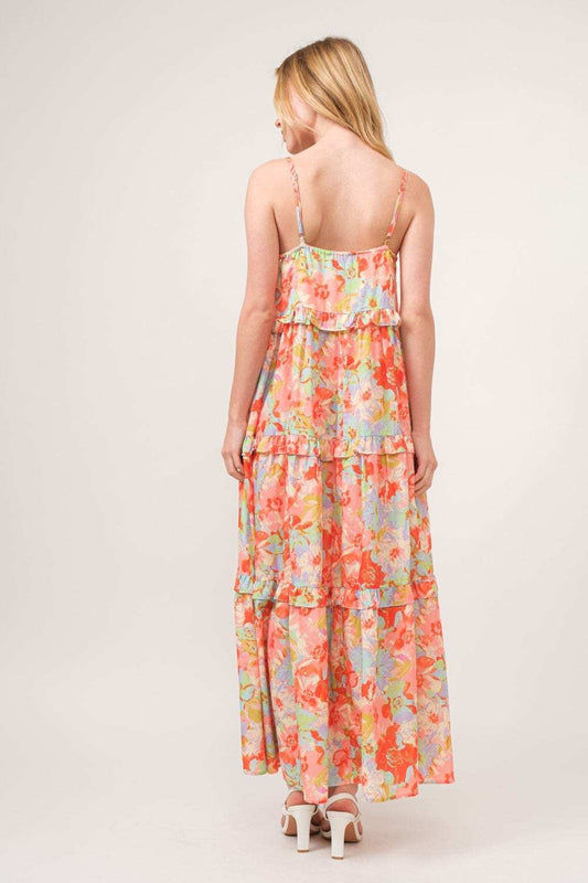 And The Why Floral Ruffled Tiered Maxi Cami Dress - Trendsi - Flyclothing LLC