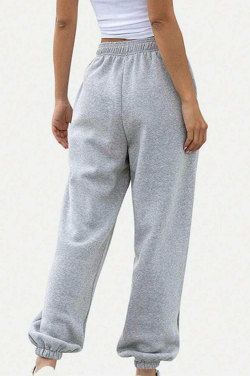 Elastic Waist Joggers with Pockets - Trendsi - Flyclothing LLC