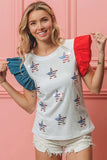 BiBi American Flag Sequin Stars Top - Trendsi - Flyclothing LLC
