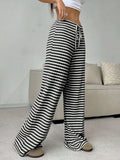 Tied Striped Wide Leg Pants - Trendsi - Flyclothing LLC
