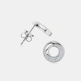 925 Sterling Silver Inlaid Moissanite Stud Earrings - Trendsi - Flyclothing LLC