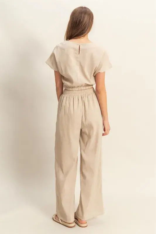 HYFVE Round Neck Short Sleeve Top and Pants Set - Trendsi - Flyclothing LLC
