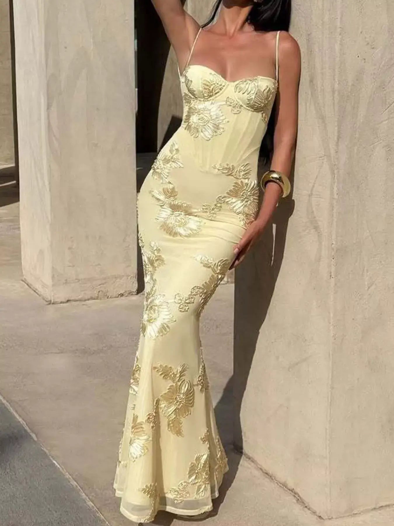 Sweetheart Neck Spaghetti Strap Maxi Dress - Trendsi - Flyclothing LLC