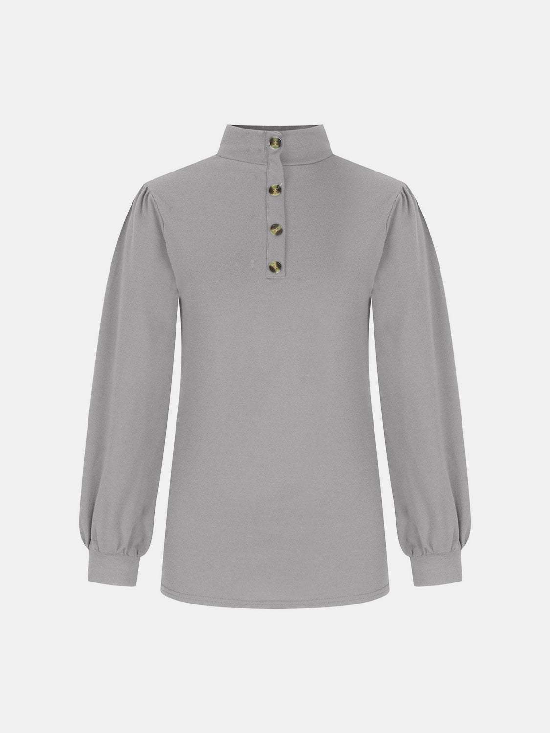 Full Size Mock Neck Long Sleeve T-Shirt - Trendsi - Flyclothing LLC