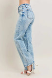 Judy Blue Full Size Hw Mineral Wash Destroy 90's Straight Jeans Plus Size - Trendsi - Flyclothing LLC