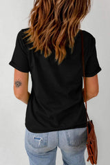 Graphic Round Neck Short Sleeve T-Shirt - Trendsi - Flyclothing LLC