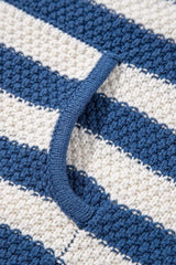 Drawstring Striped Long Sleeve Hooded Sweater - Trendsi - Flyclothing LLC