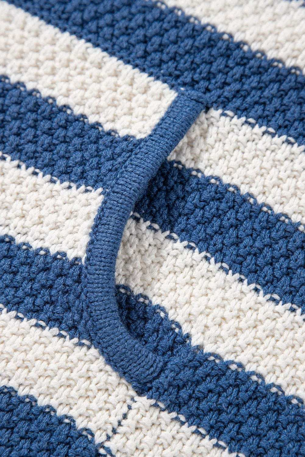 Drawstring Striped Long Sleeve Hooded Sweater - Trendsi - Flyclothing LLC