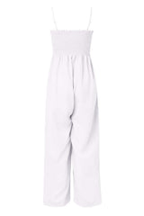 Smocked Spaghetti Strap Wide Leg Jumpsuit - Trendsi - Flyclothing LLC