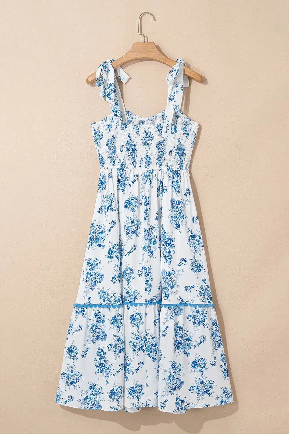 Printed Tie Shoulder Dress - Trendsi - Flyclothing LLC