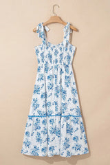 Printed Tie Shoulder Dress - Trendsi - Flyclothing LLC