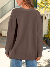Button Down Long Sleeve Cardigan - Trendsi - Flyclothing LLC