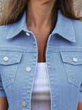 Button Front Closure Denim Jacket - Trendsi - Flyclothing LLC