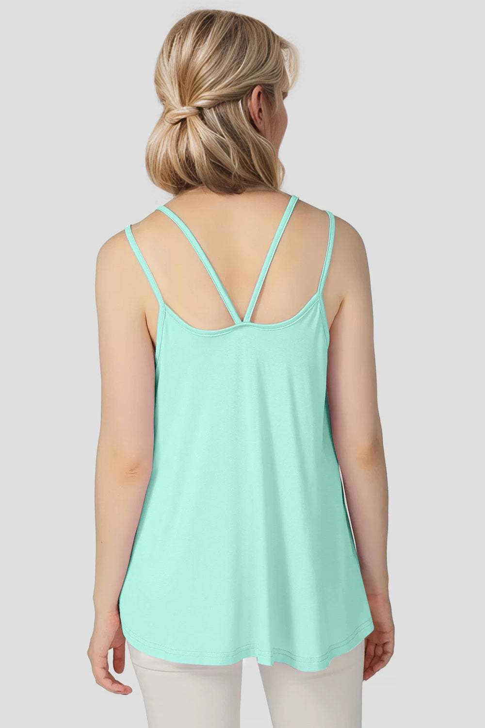 Basic Bae Bamboo Scoop Neck Double Spaghetti Straps Cami - Trendsi - Flyclothing LLC