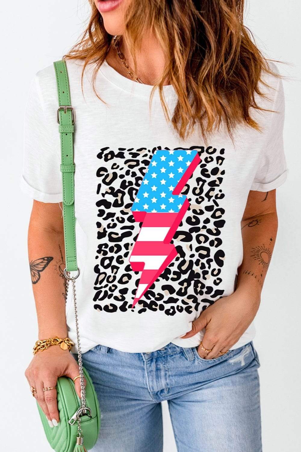 Graphic Round Neck Short Sleeve T-Shirt - Trendsi - Flyclothing LLC