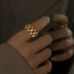 Plated Titanium Steel Ring - Trendsi