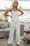 Printed Spaghetti Strap Jumpsuit - Trendsi