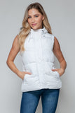 Snobbish Snap and Zip Closure Hooded Vest - Trendsi