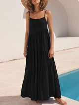 Full Size Ruched Tiered Spaghetti Strap Dress - Trendsi - Flyclothing LLC