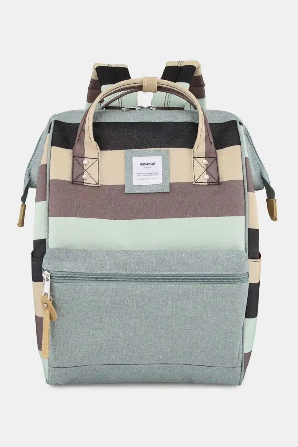 Himawari Striped Waterproof Nylon Backpack Bag with Side Pockets - Trendsi - Flyclothing LLC