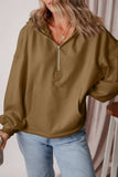 Pocketed Half Zip Dropped Shoulder Hoodie - Trendsi - Flyclothing LLC