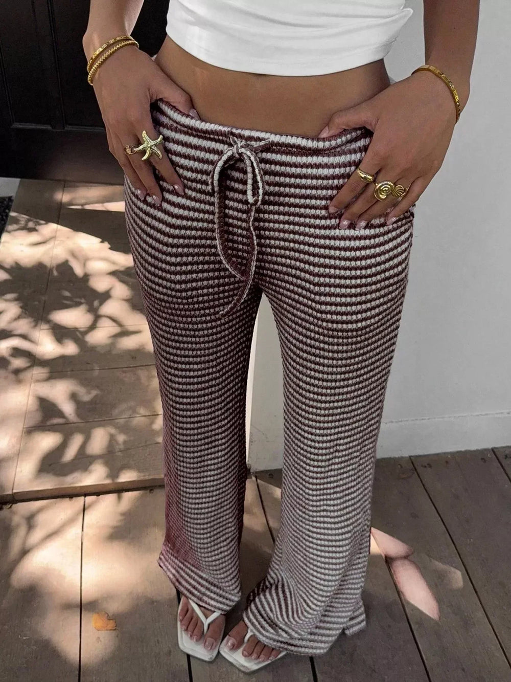 Drawstring Wide Leg Pants - Trendsi - Flyclothing LLC