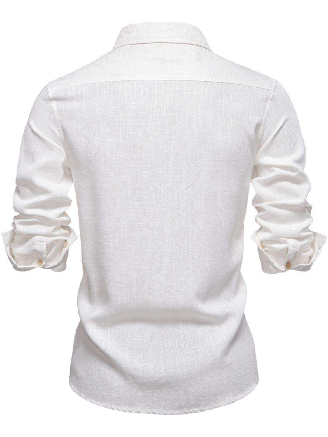 Men's Button Down Collared Neck Shirt - Trendsi - Flyclothing LLC