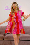 BiBi Leopard Short Sleeve Tiered Dress - Trendsi - Flyclothing LLC