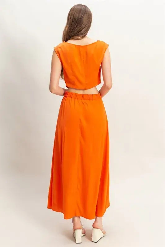 HYFVE Sleeveless Top and Maxi Skirt Set - Trendsi - Flyclothing LLC