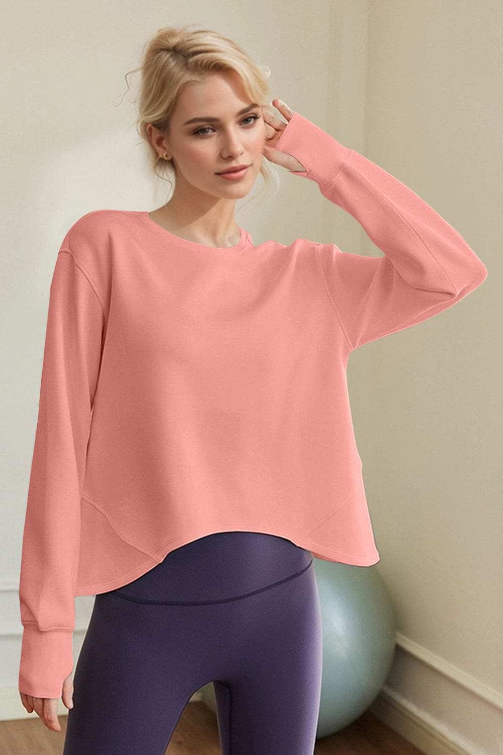 Basic Bae Air Scuba Round Neck Long Sleeve Sweatshirt - Trendsi - Flyclothing LLC
