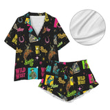 Baha Ranch The Last Roundup Western Rodeo Satin Pajama Set - Baha Ranch Western Wear - Flyclothing LLC