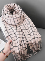 Classic Plaid Fringe Scarf - Trendsi - Flyclothing LLC