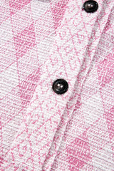 Geometric Print Textured Flap Pocket Shacket - Trendsi - Flyclothing LLC