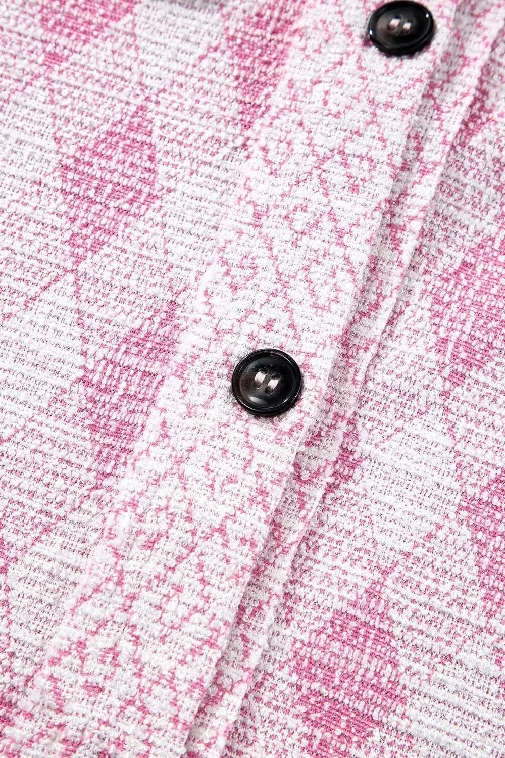 Geometric Print Textured Flap Pocket Shacket - Trendsi - Flyclothing LLC