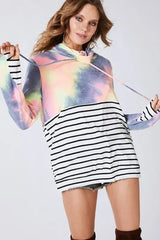 BiBi Tie Dye French Terry Cowl Neck Top - Trendsi - Flyclothing LLC