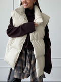 Zip Up Turtleneck Vest Coat - Trendsi