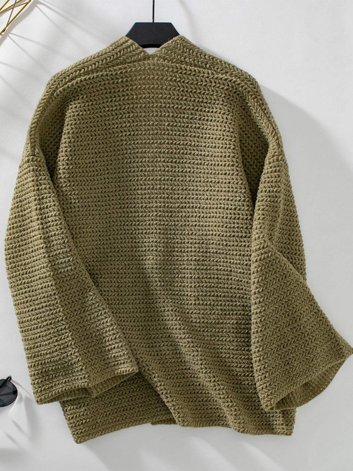 Open Front Long Sleeve Cardigan - Trendsi - Flyclothing LLC