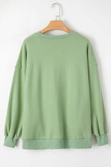 Round Neck Long Sleeve Sweatshirt - Trendsi - Flyclothing LLC