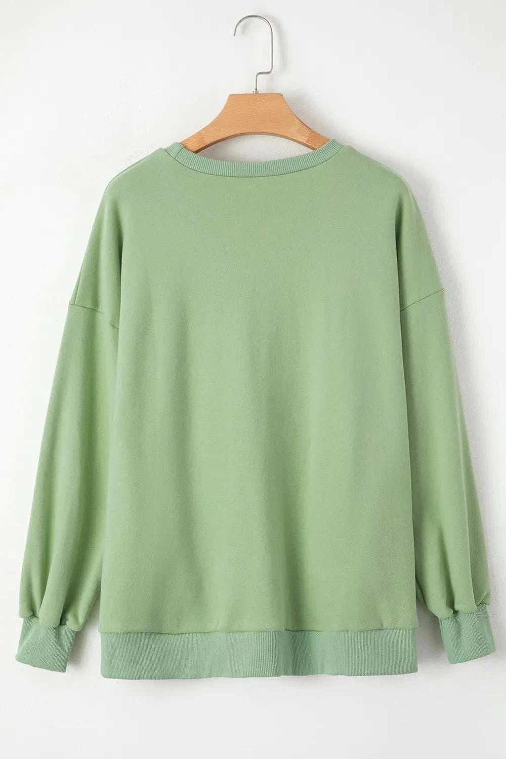 Round Neck Long Sleeve Sweatshirt - Trendsi - Flyclothing LLC